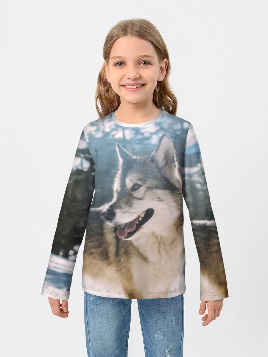 Girls' cotton long sleeve shirt