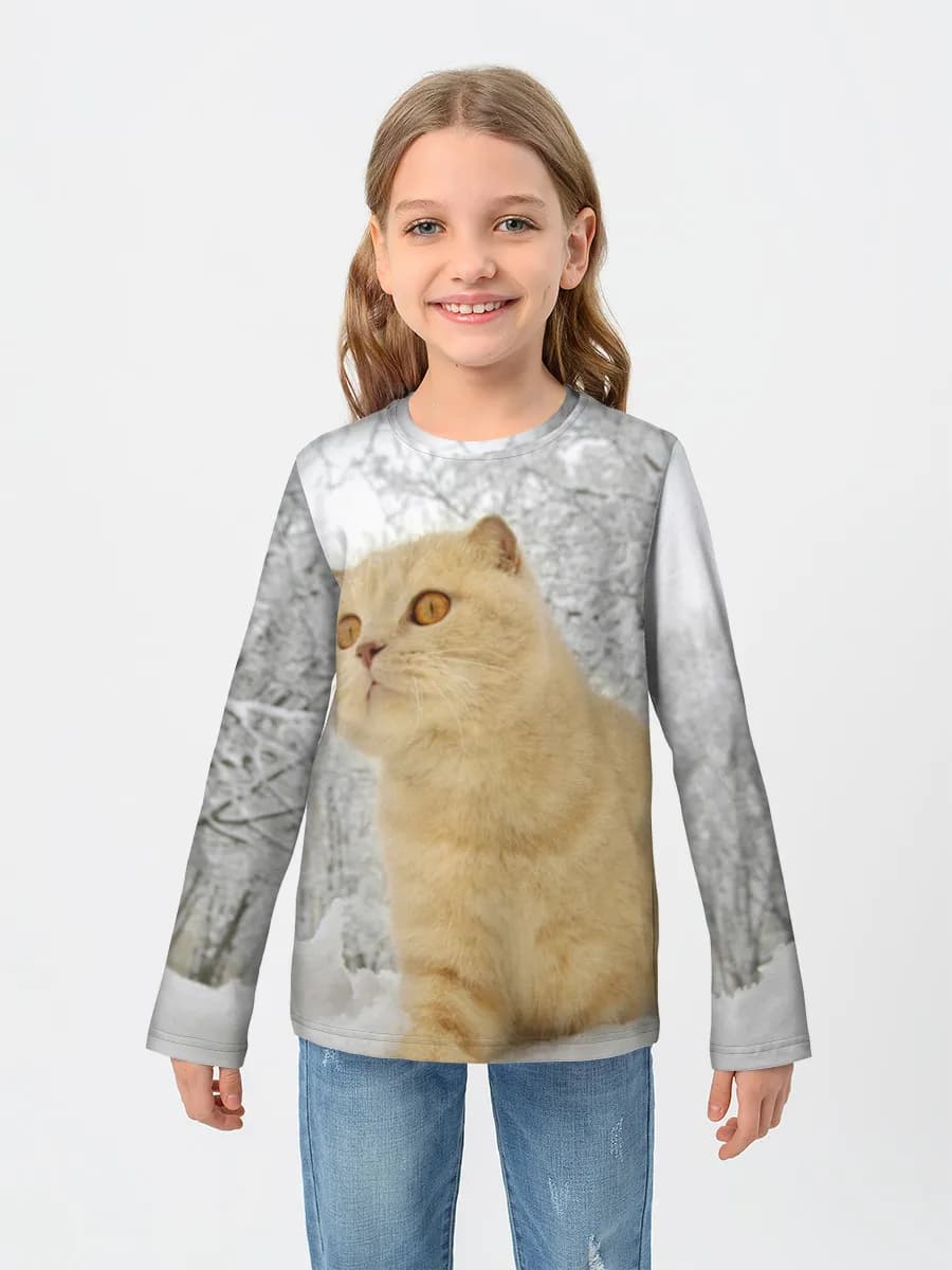 Girls' cotton long sleeve shirt