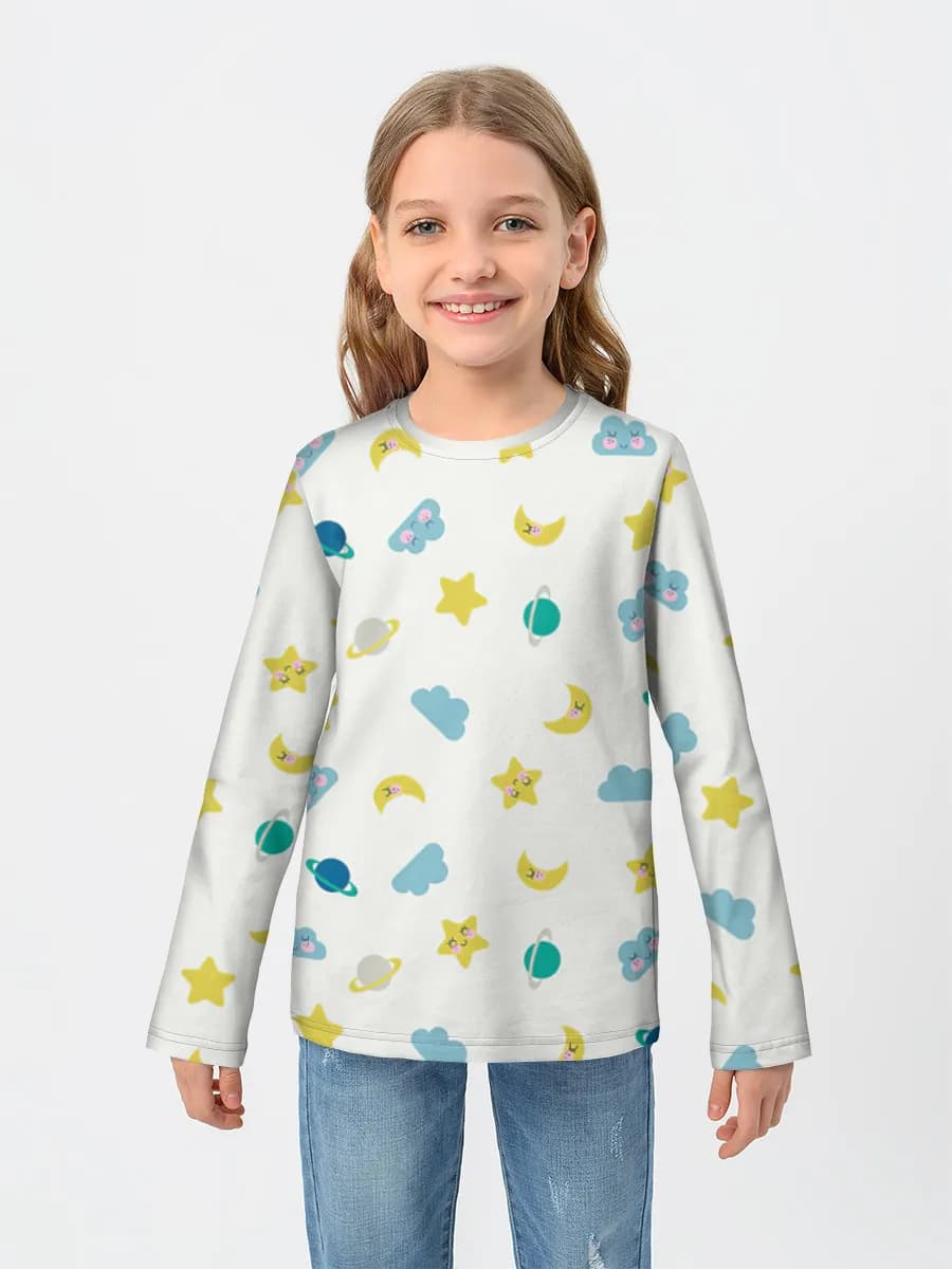 Girls' cotton long sleeve shirt