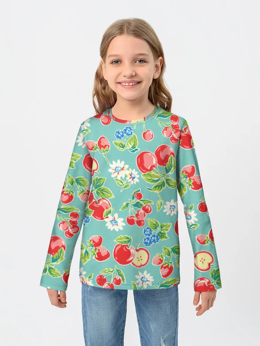 Girls' cotton long sleeve shirt