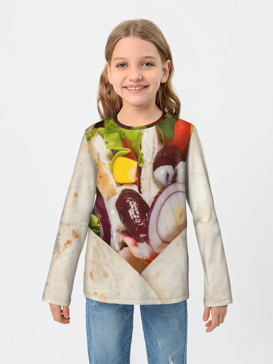 Girls' cotton long sleeve shirt