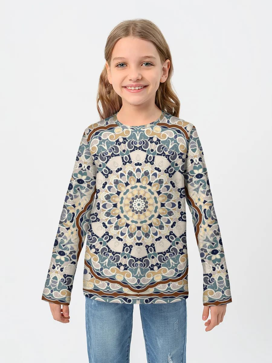 Girls' cotton long sleeve shirt