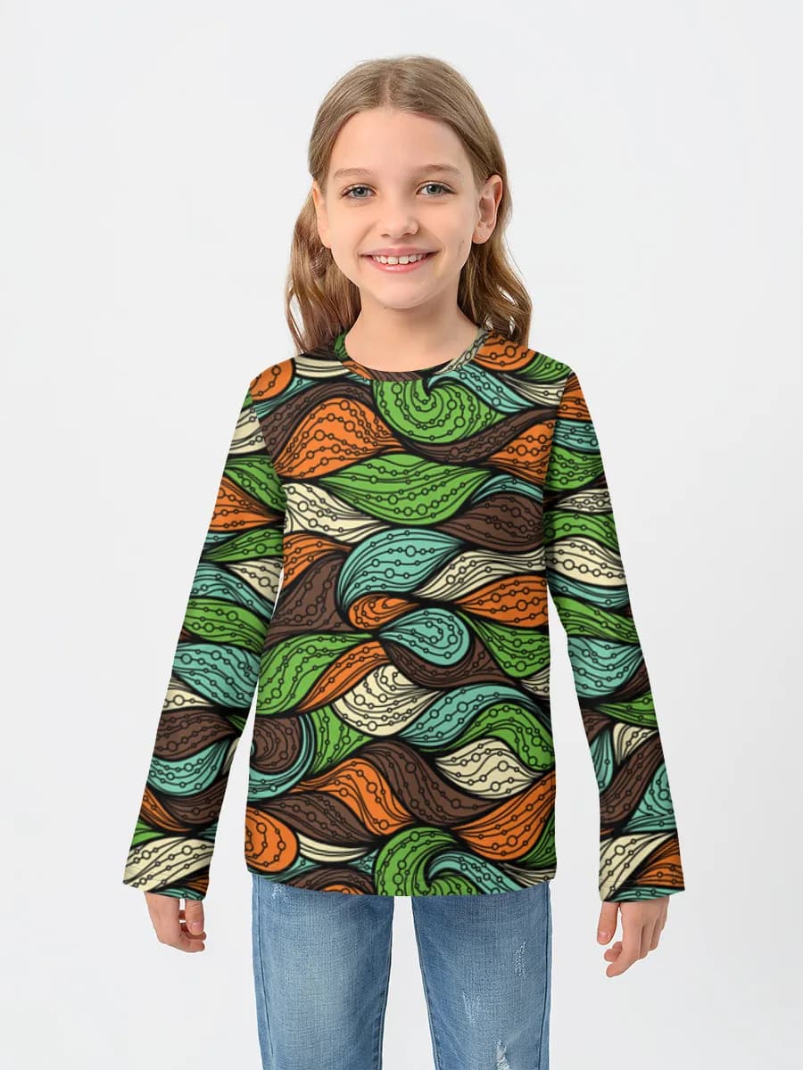 Girls' cotton long sleeve shirt