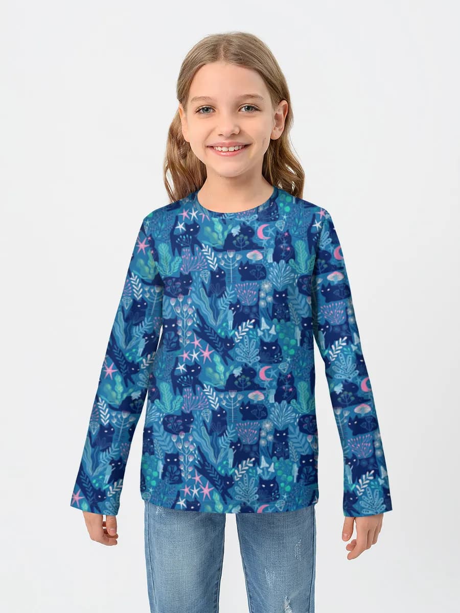 Girls' cotton long sleeve shirt