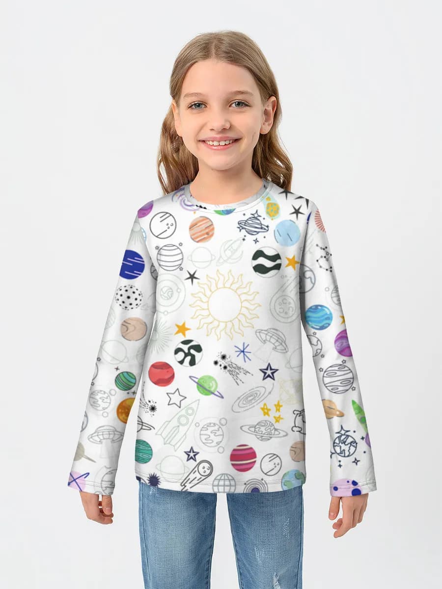 Girls' cotton long sleeve shirt
