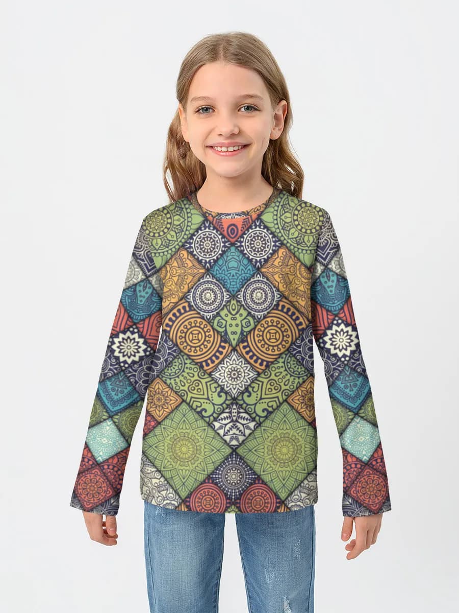 Girls' cotton long sleeve shirt