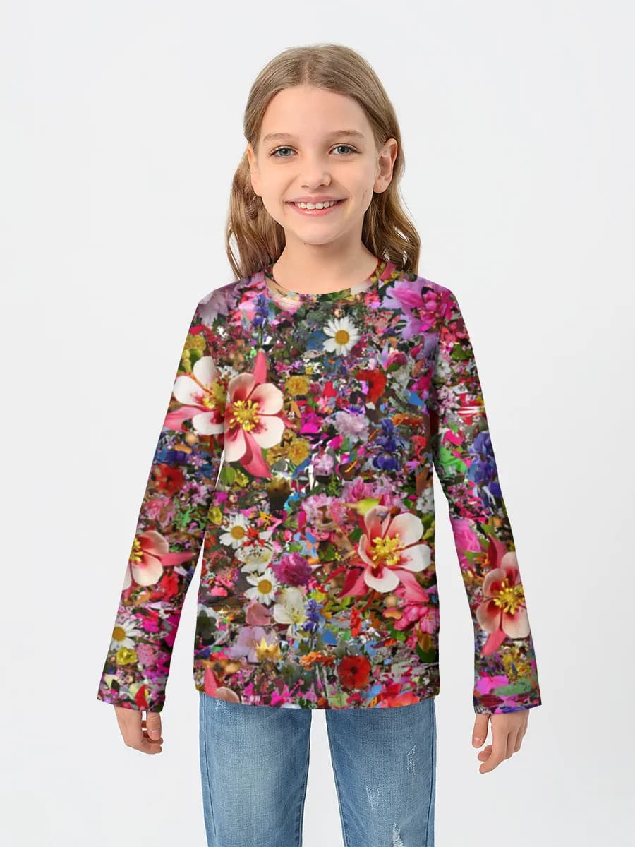 Girls' cotton long sleeve shirt