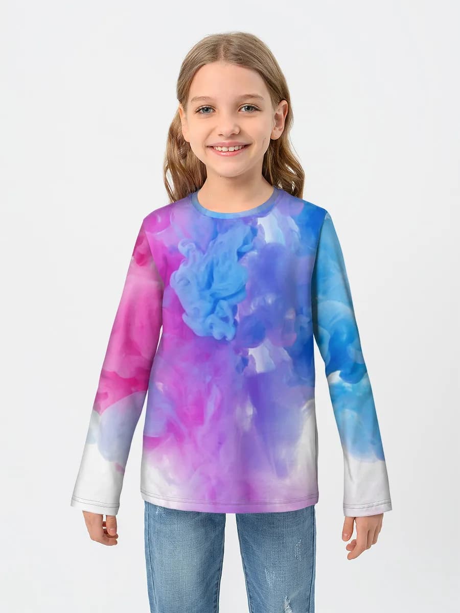 Girls' cotton long sleeve shirt