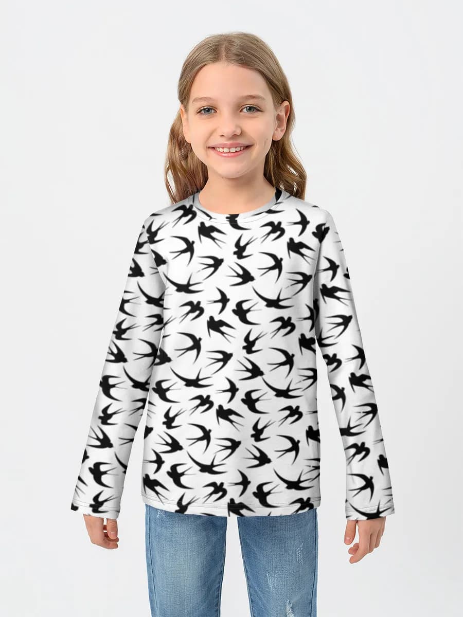Girls' cotton long sleeve shirt