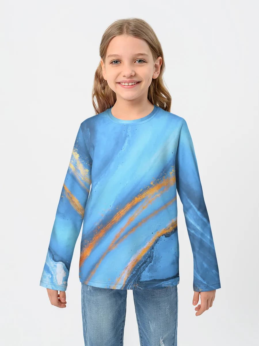 Girls' cotton long sleeve shirt