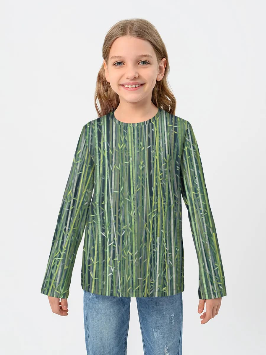 Girls' cotton long sleeve shirt