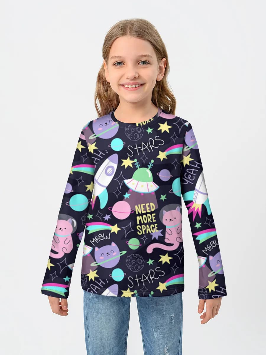 Baumwoll-Langarmshirt Mädchen