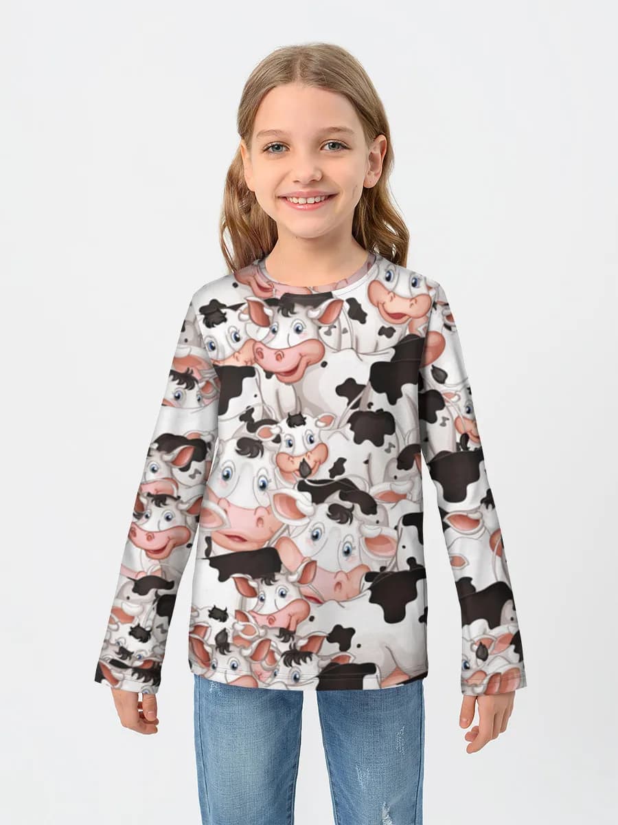 Girls' cotton long sleeve shirt