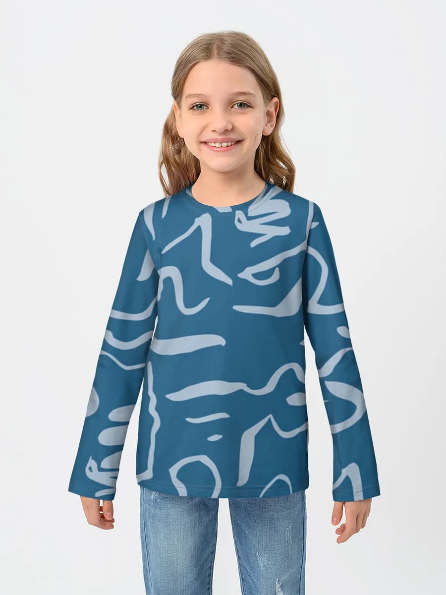 Girls' cotton long sleeve shirt