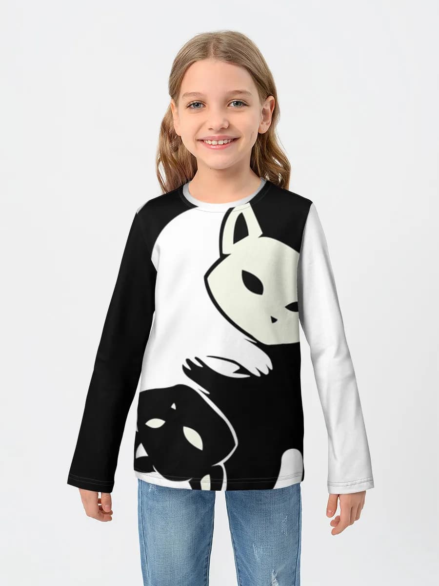 Girls' cotton long sleeve shirt