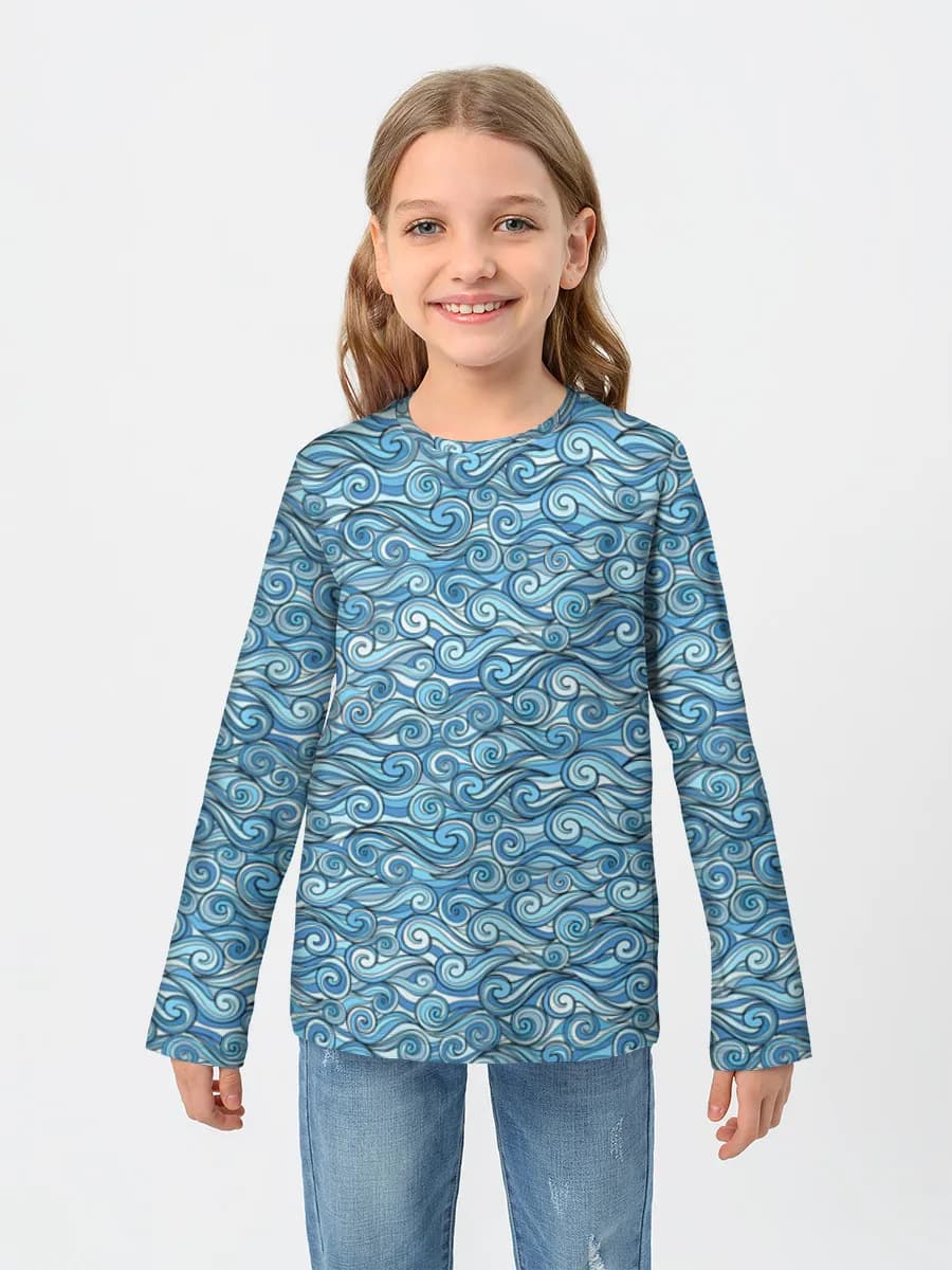 Girls' cotton long sleeve shirt