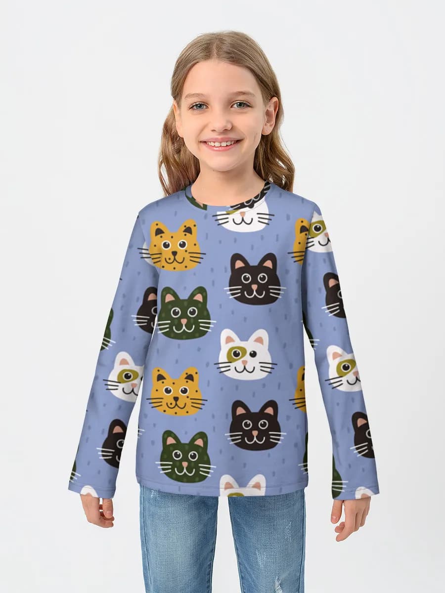 Girls' cotton long sleeve shirt