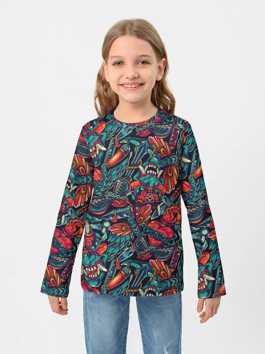 Baumwoll-Langarmshirt Mädchen
