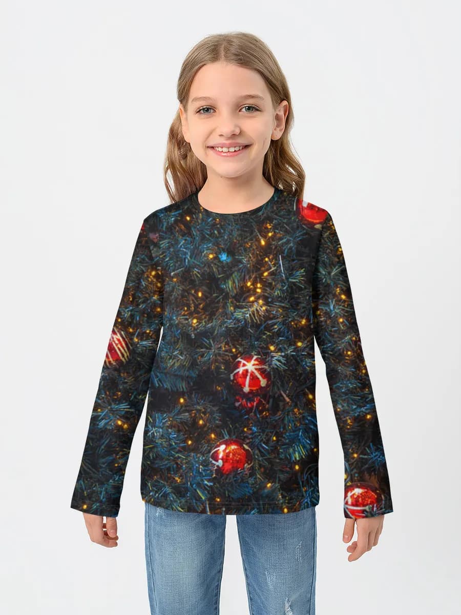 Girls' cotton long sleeve shirt