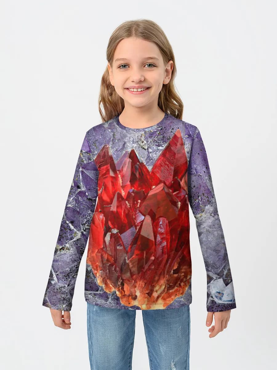 Girls' cotton long sleeve shirt