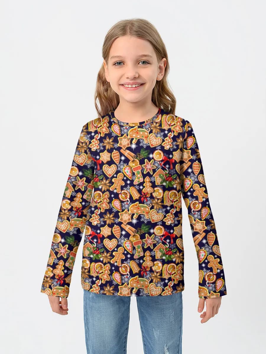 Girls' cotton long sleeve shirt