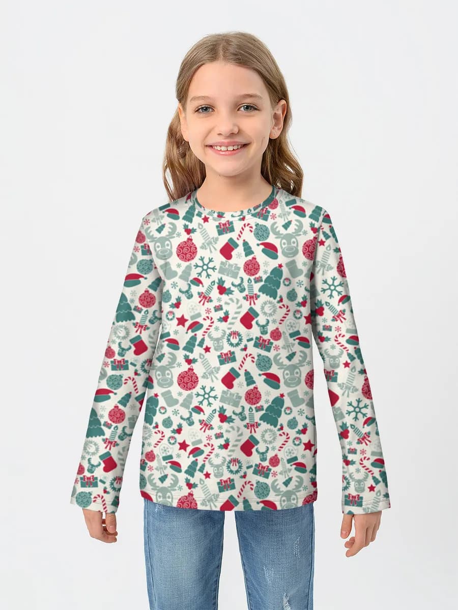 Girls' cotton long sleeve shirt