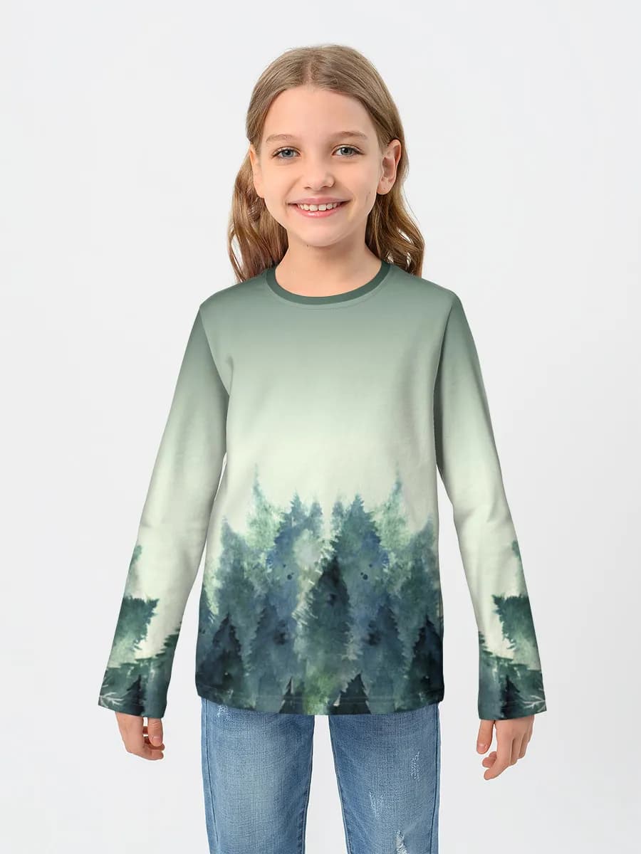 Girls' cotton long sleeve shirt