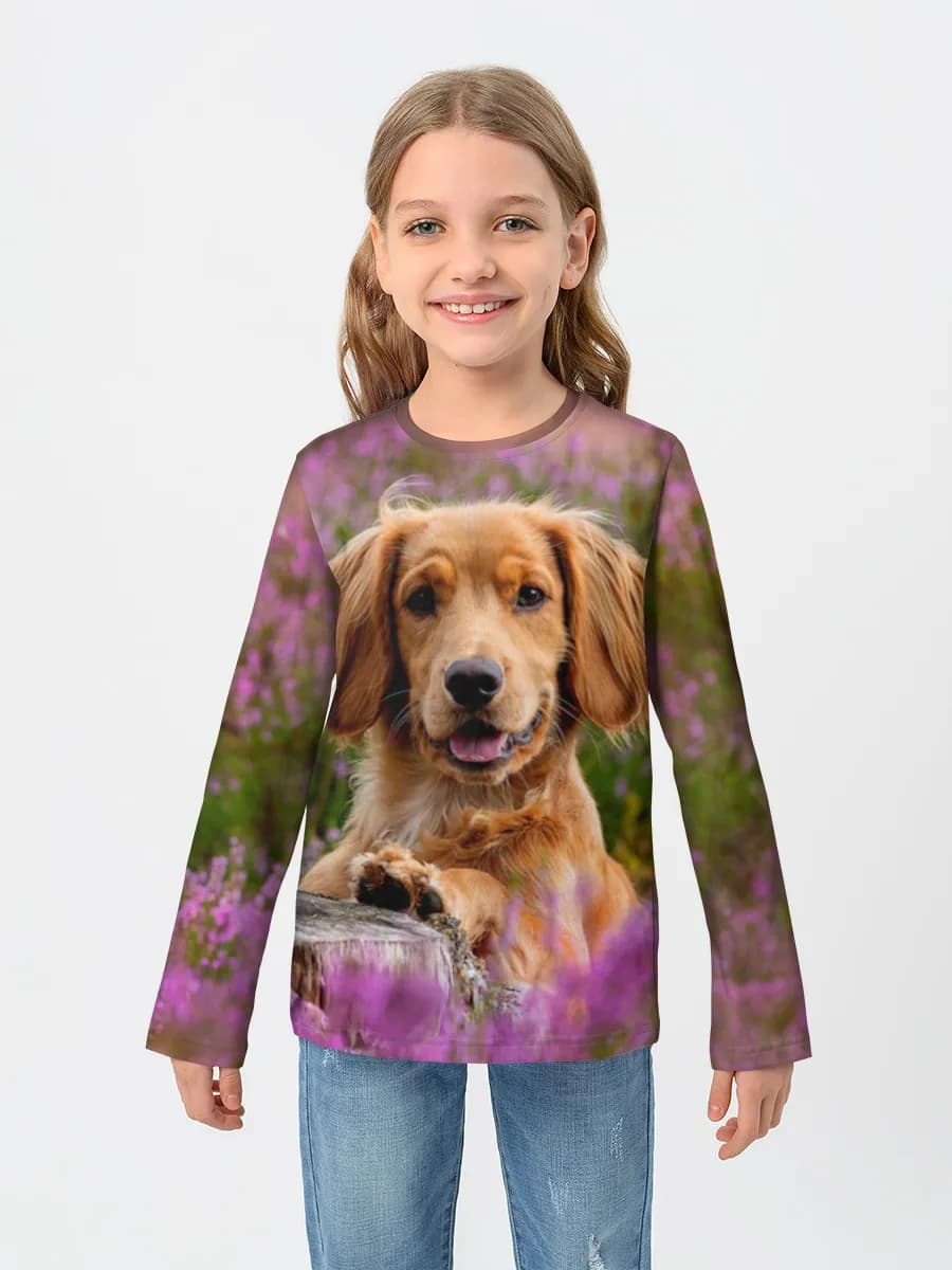 Girls' cotton long sleeve shirt