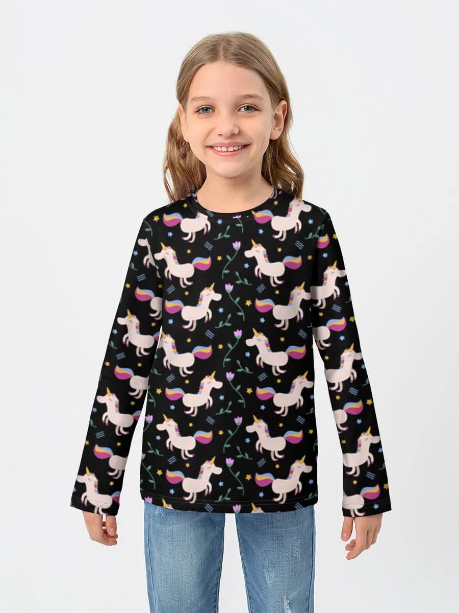 Girls' cotton long sleeve shirt