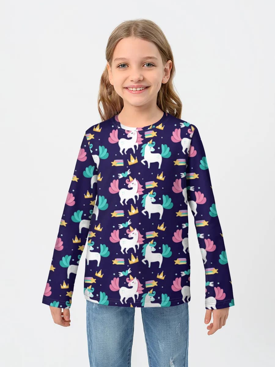 Girls' cotton long sleeve shirt