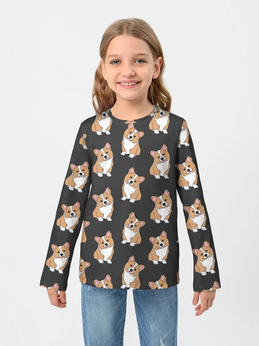 Girls' cotton long sleeve shirt