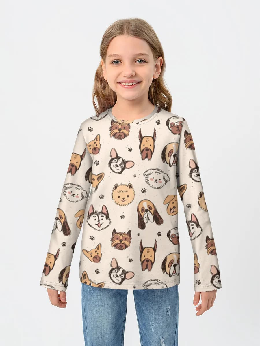 Girls' cotton long sleeve shirt