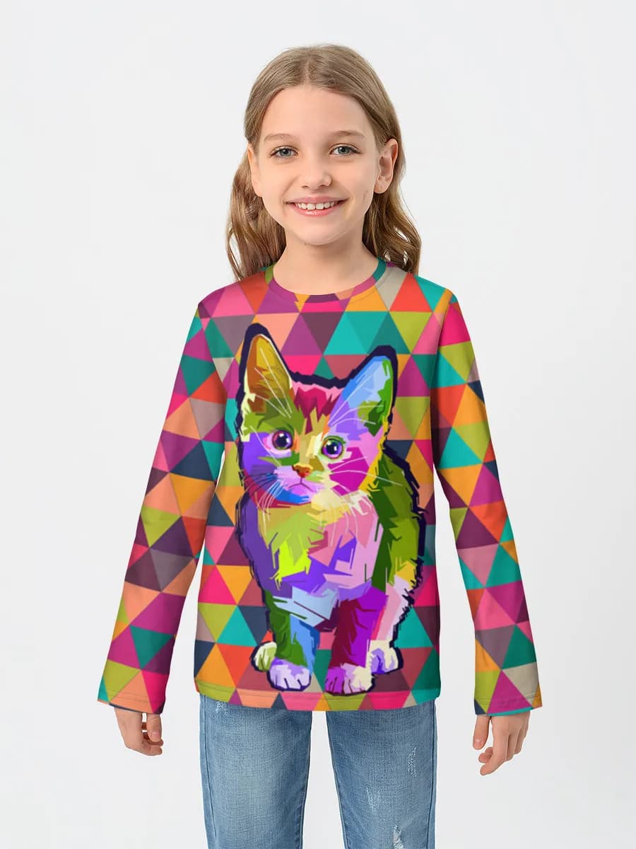 Girls' cotton long sleeve shirt