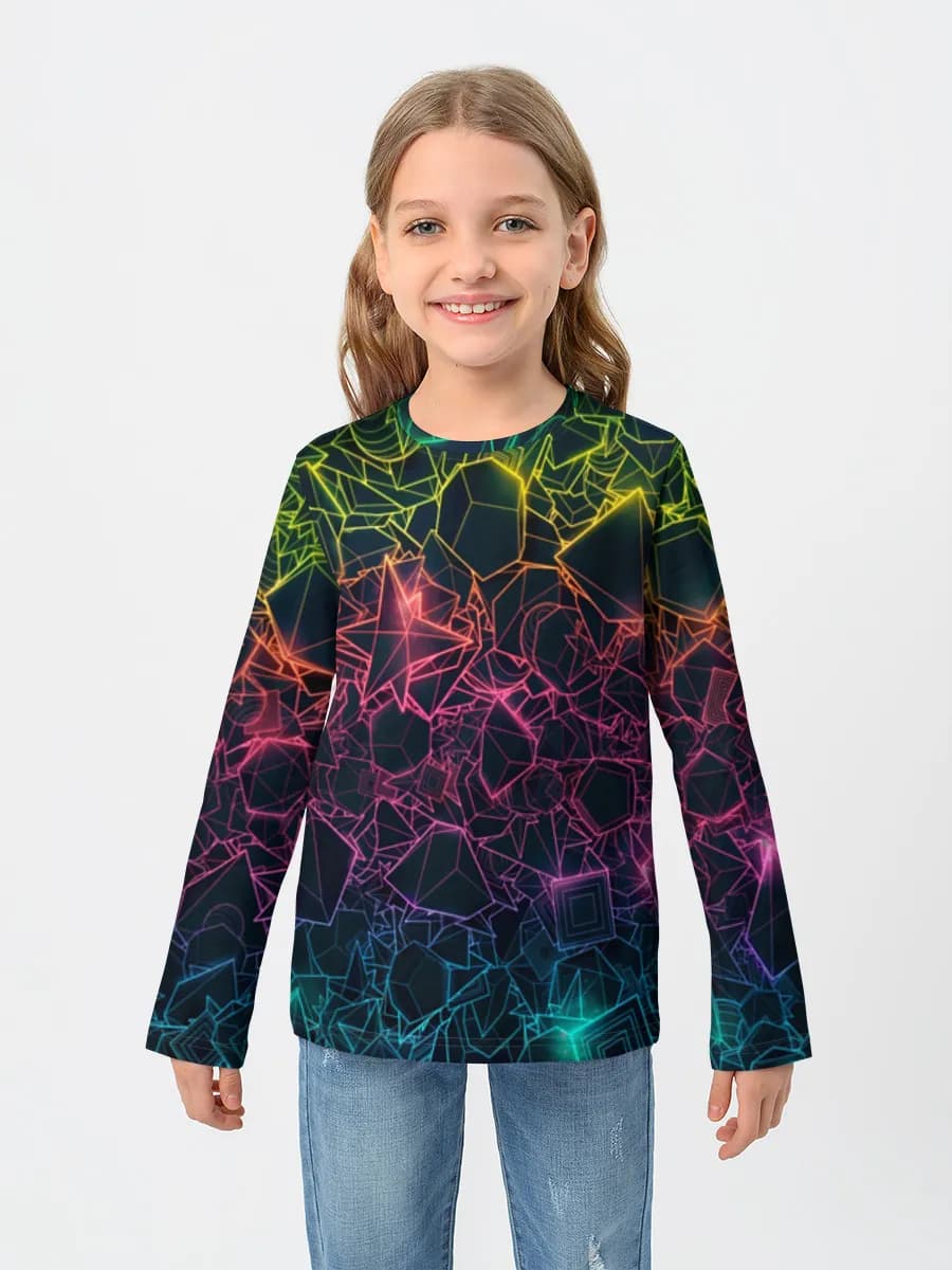 Girls' cotton long sleeve shirt