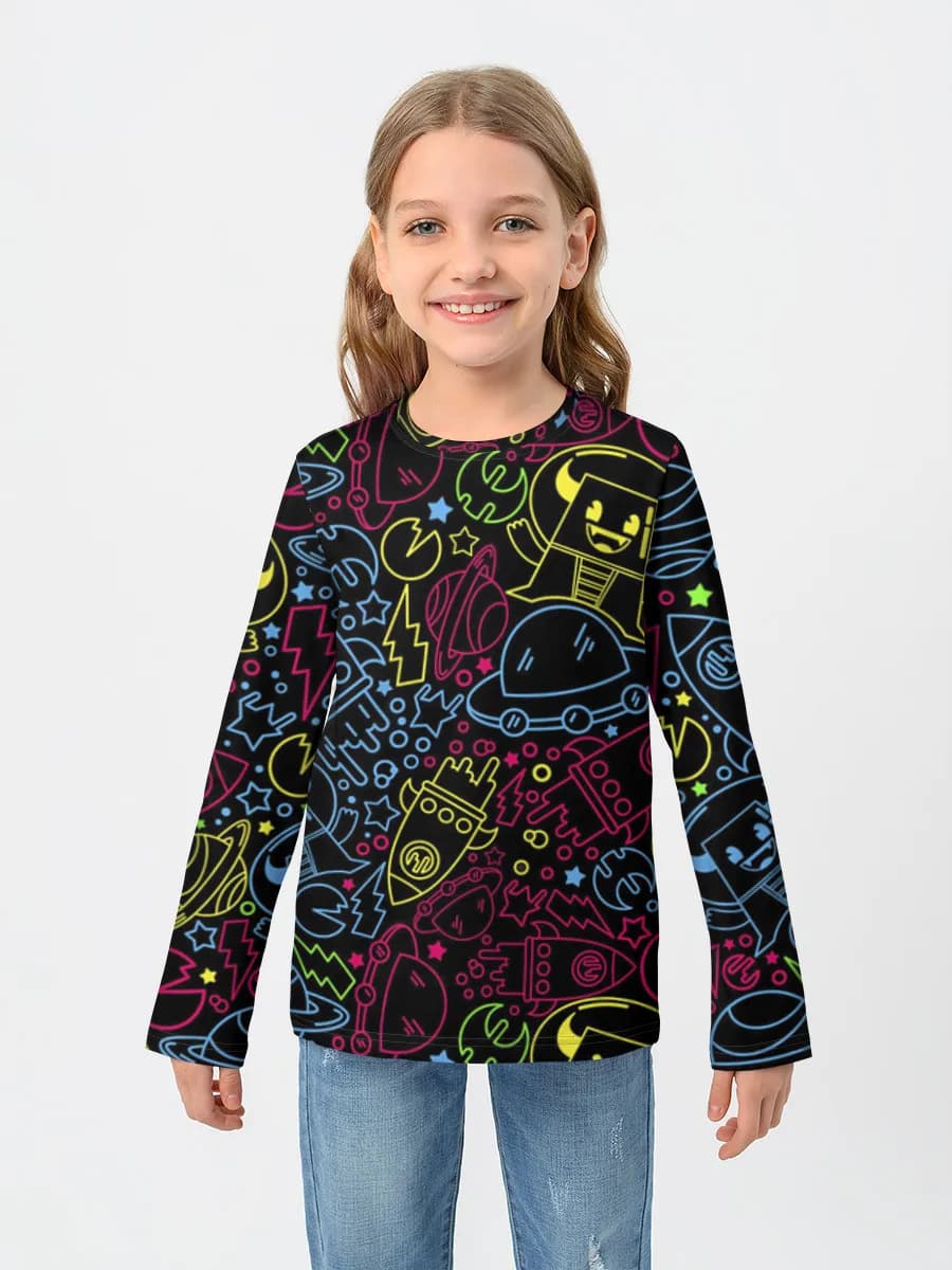 Girls' cotton long sleeve shirt