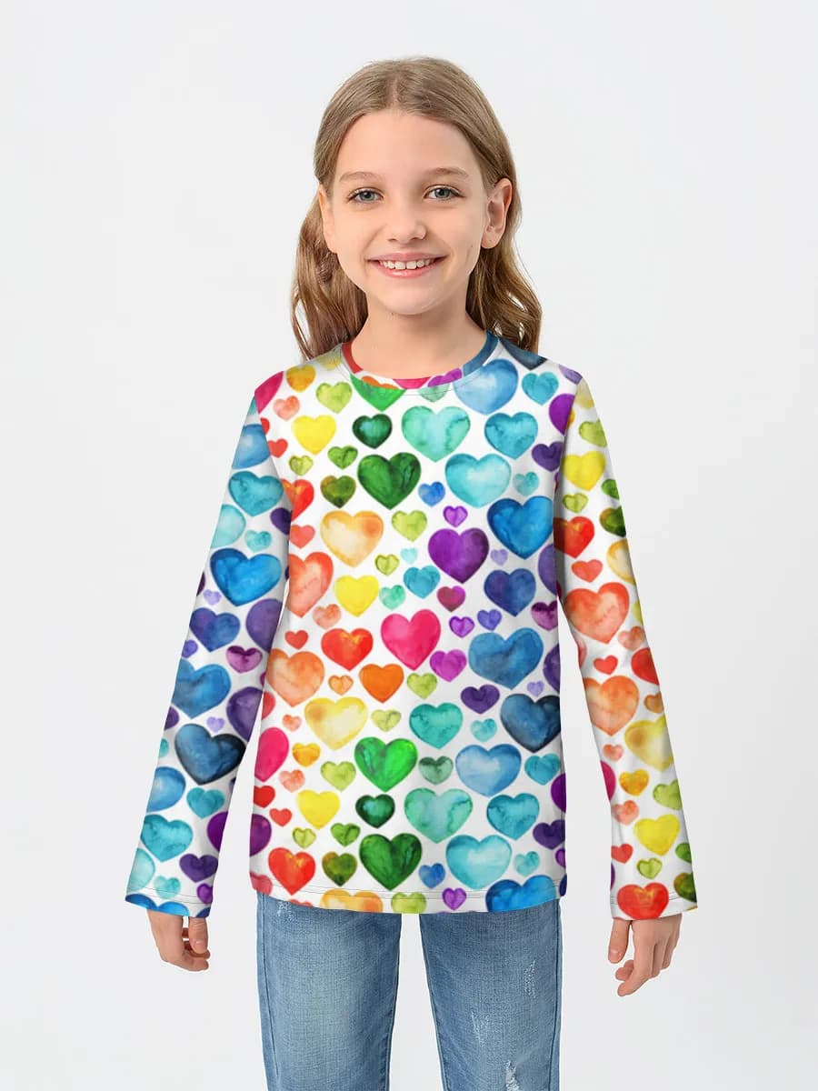 Girls' cotton long sleeve shirt