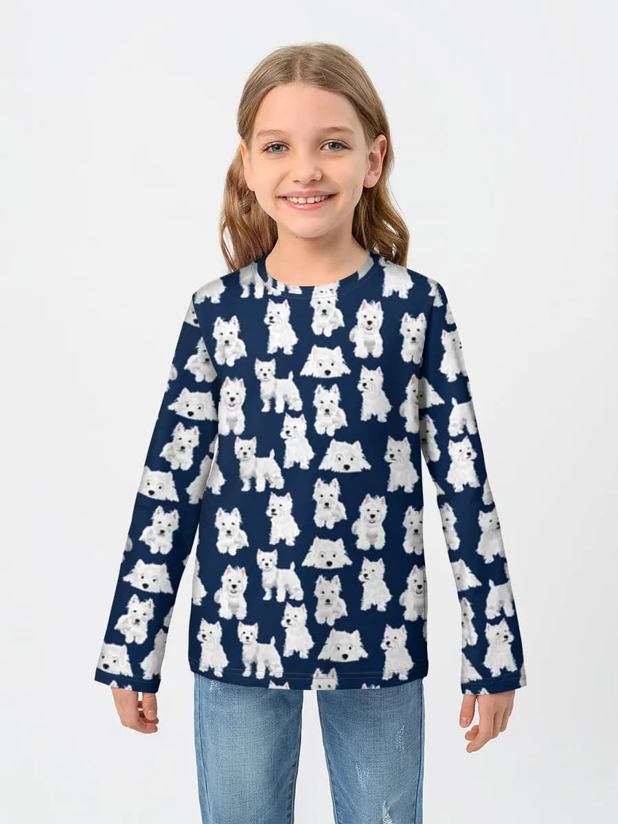 Girls' cotton long sleeve shirt