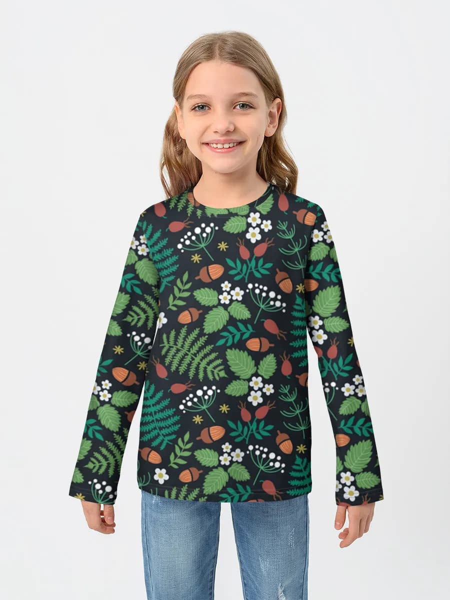 Girls' cotton long sleeve shirt