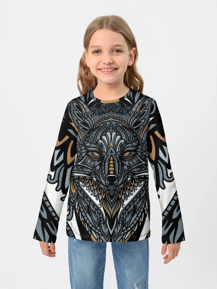 Girls' cotton long sleeve shirt