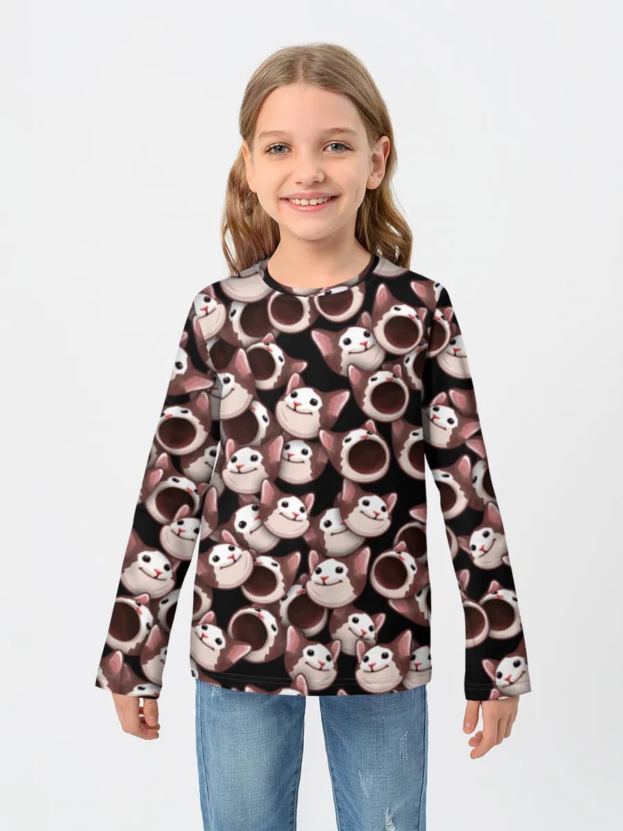 Girls' cotton long sleeve shirt