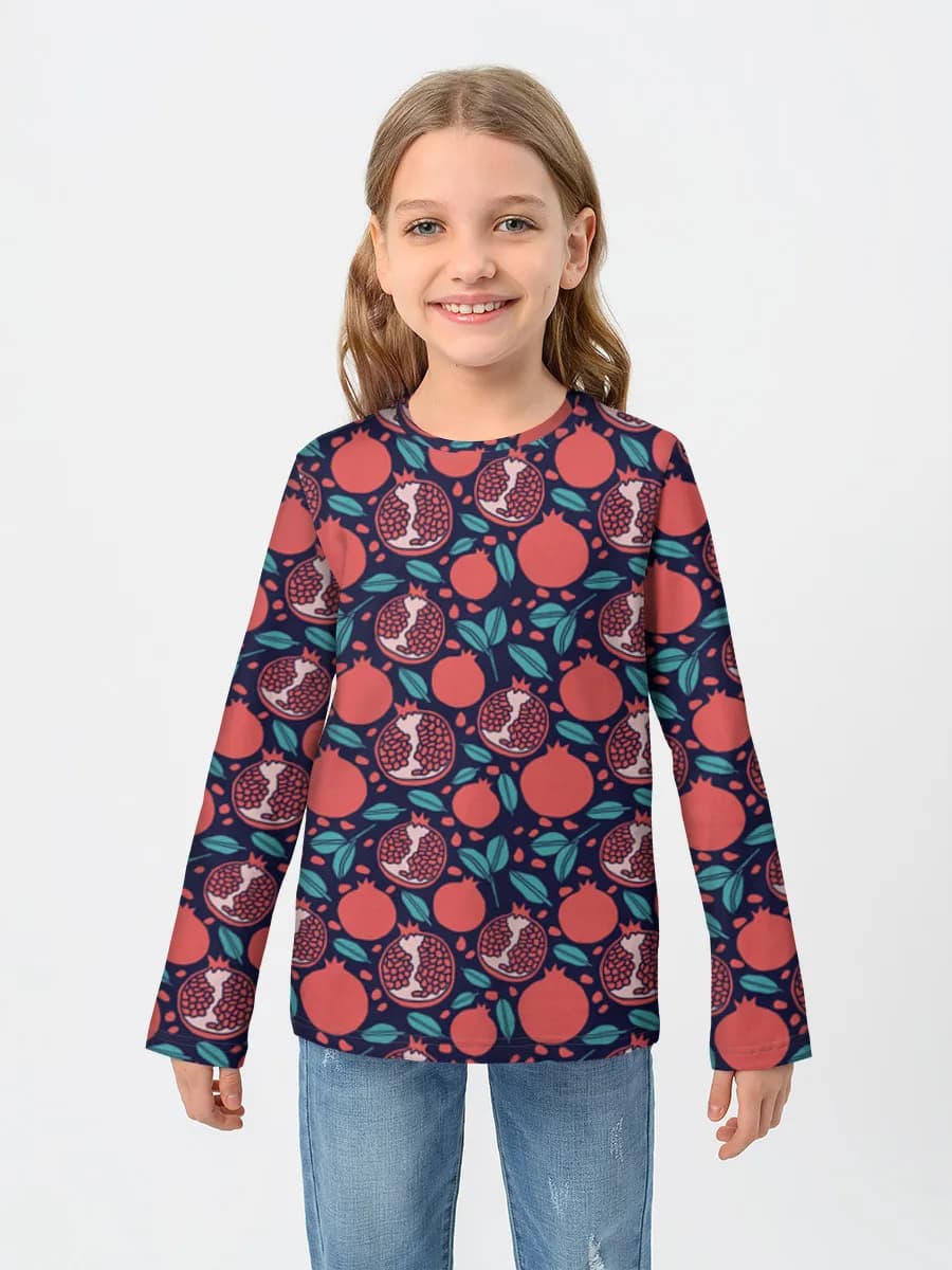 Girls' cotton long sleeve shirt