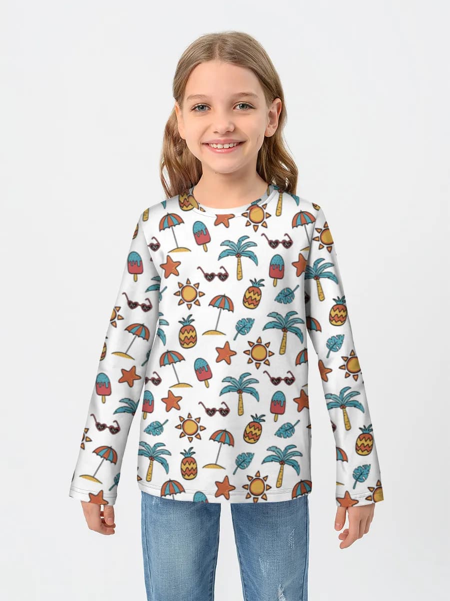 Girls' cotton long sleeve shirt