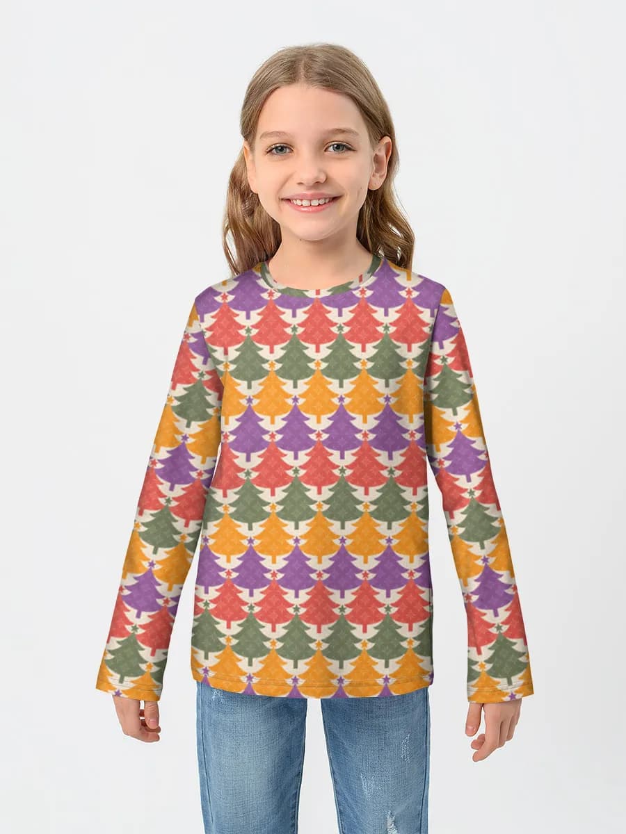 Girls' cotton long sleeve shirt