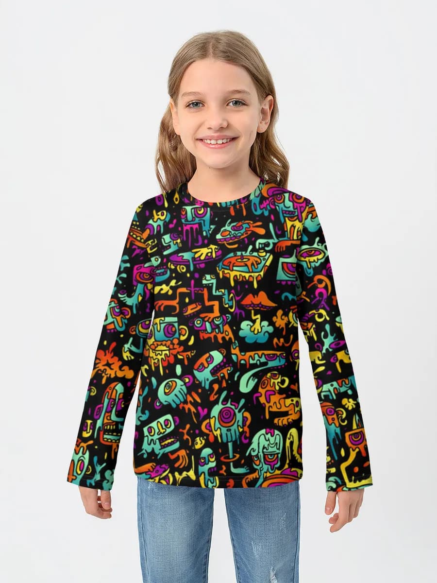 T-shirt manches longues coton fille