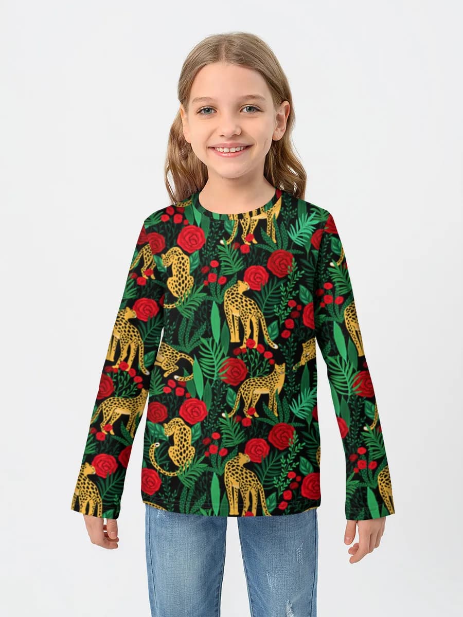 Girls' cotton long sleeve shirt