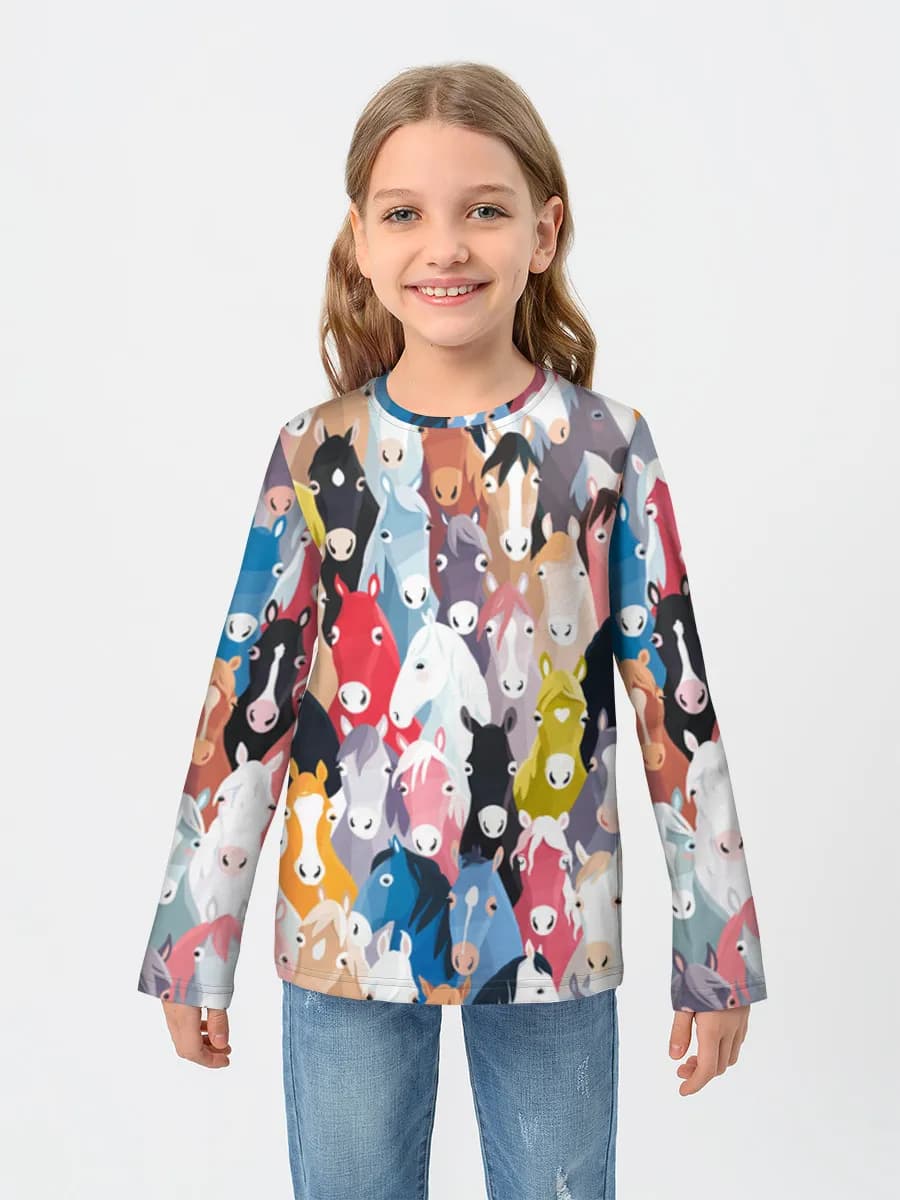 Girls' cotton long sleeve shirt