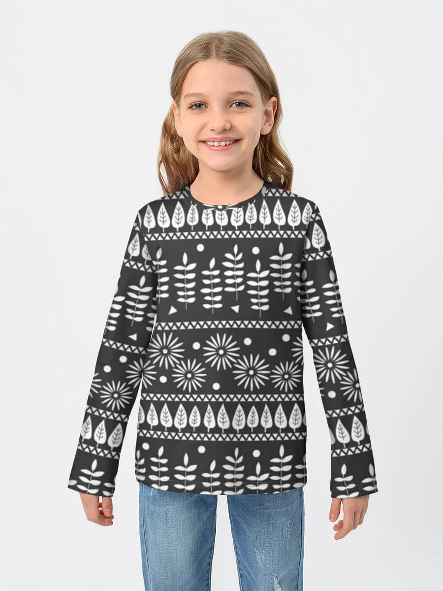 Girls' cotton long sleeve shirt
