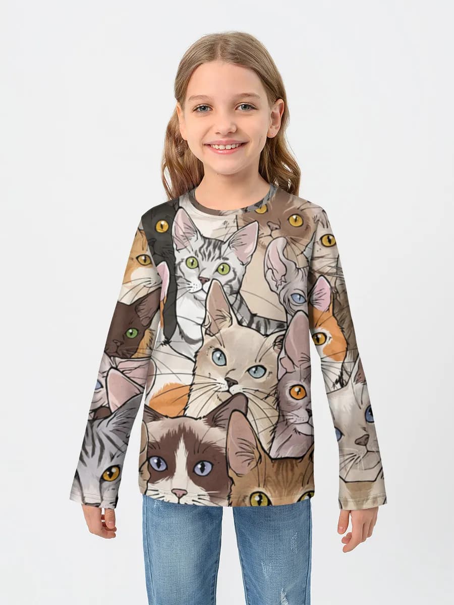Girls' cotton long sleeve shirt
