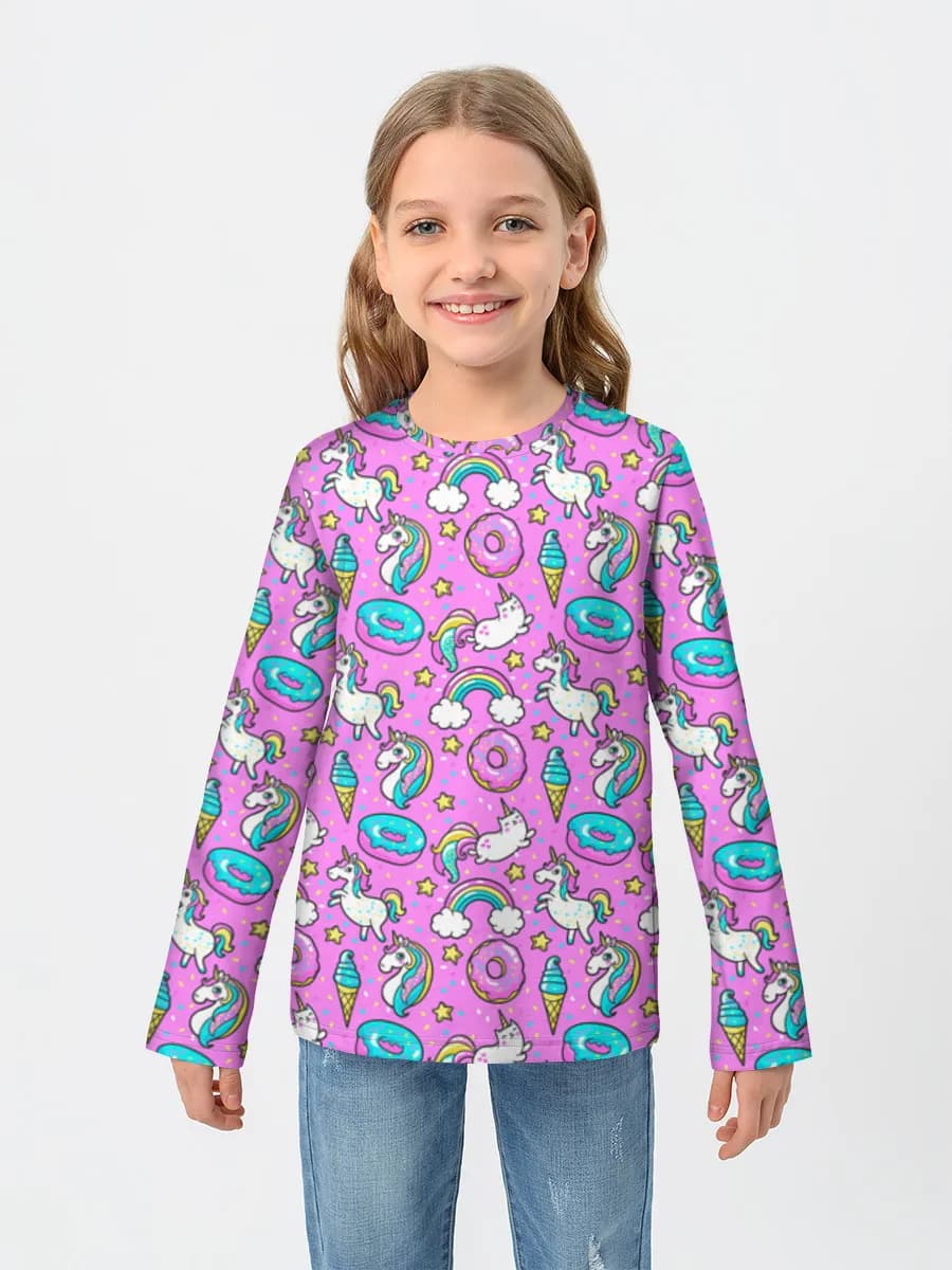 Girls' cotton long sleeve shirt