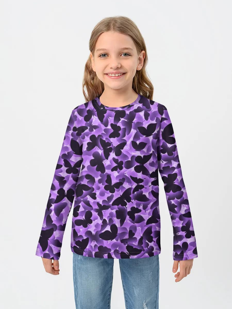 Girls' cotton long sleeve shirt